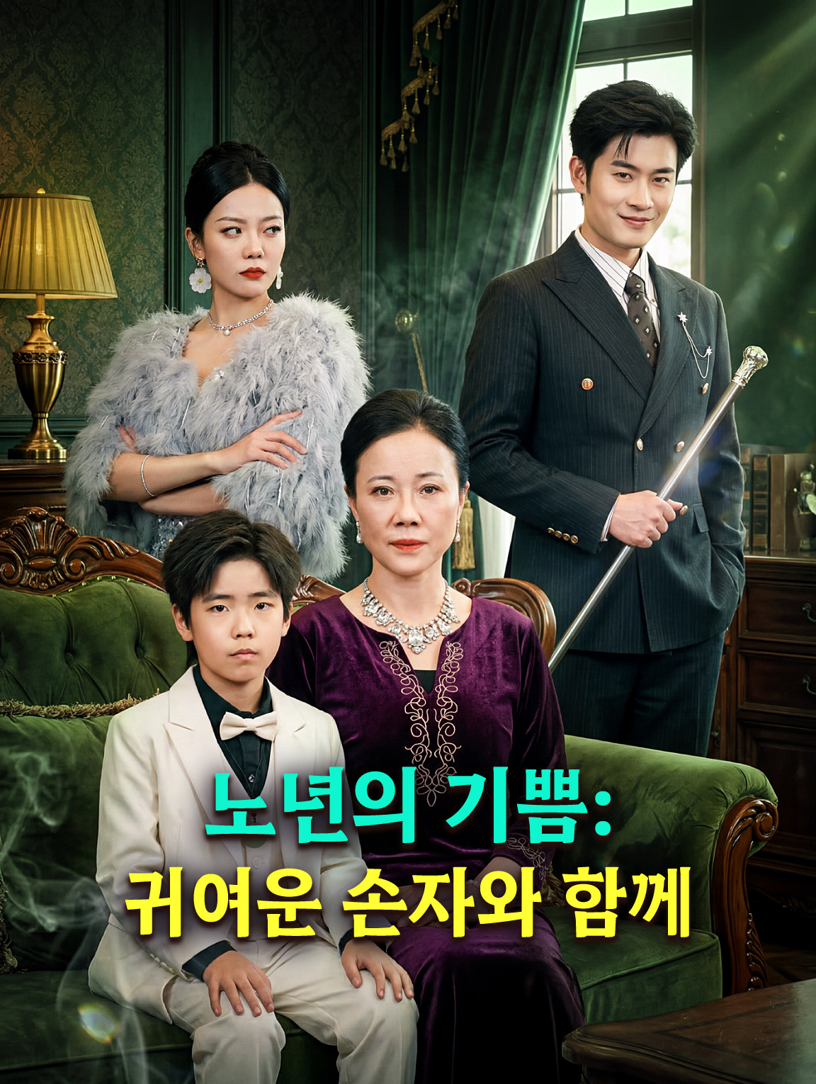 노년의 기쁨: 귀여운 손자와 함께