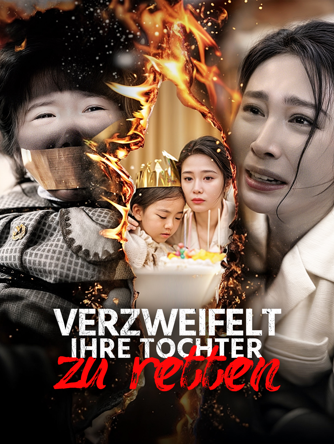 Verzweifelt, ihre Tochter zu retten