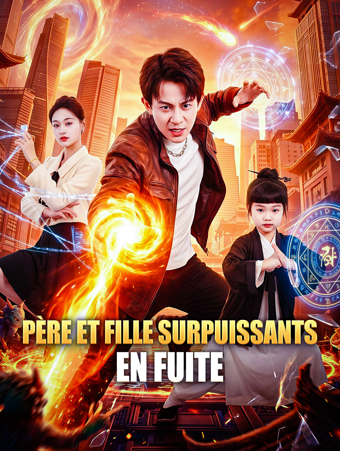 Père et fille surpuissants en fuite