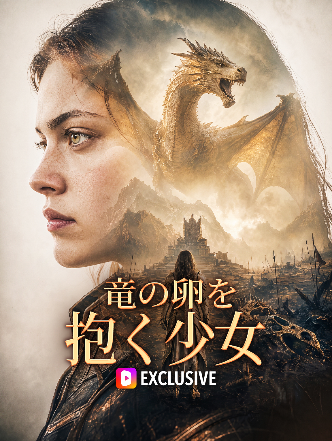 竜の卵を抱く少女