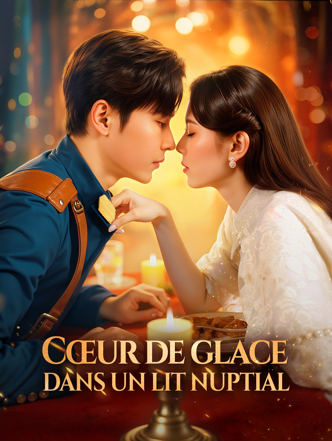 Cœur de glace dans un lit nuptial