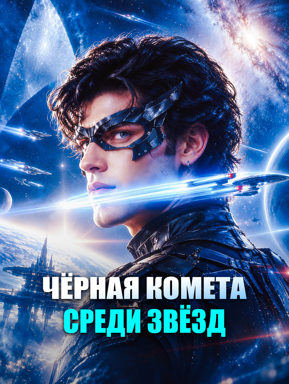 Чёрная комета среди звёзд
