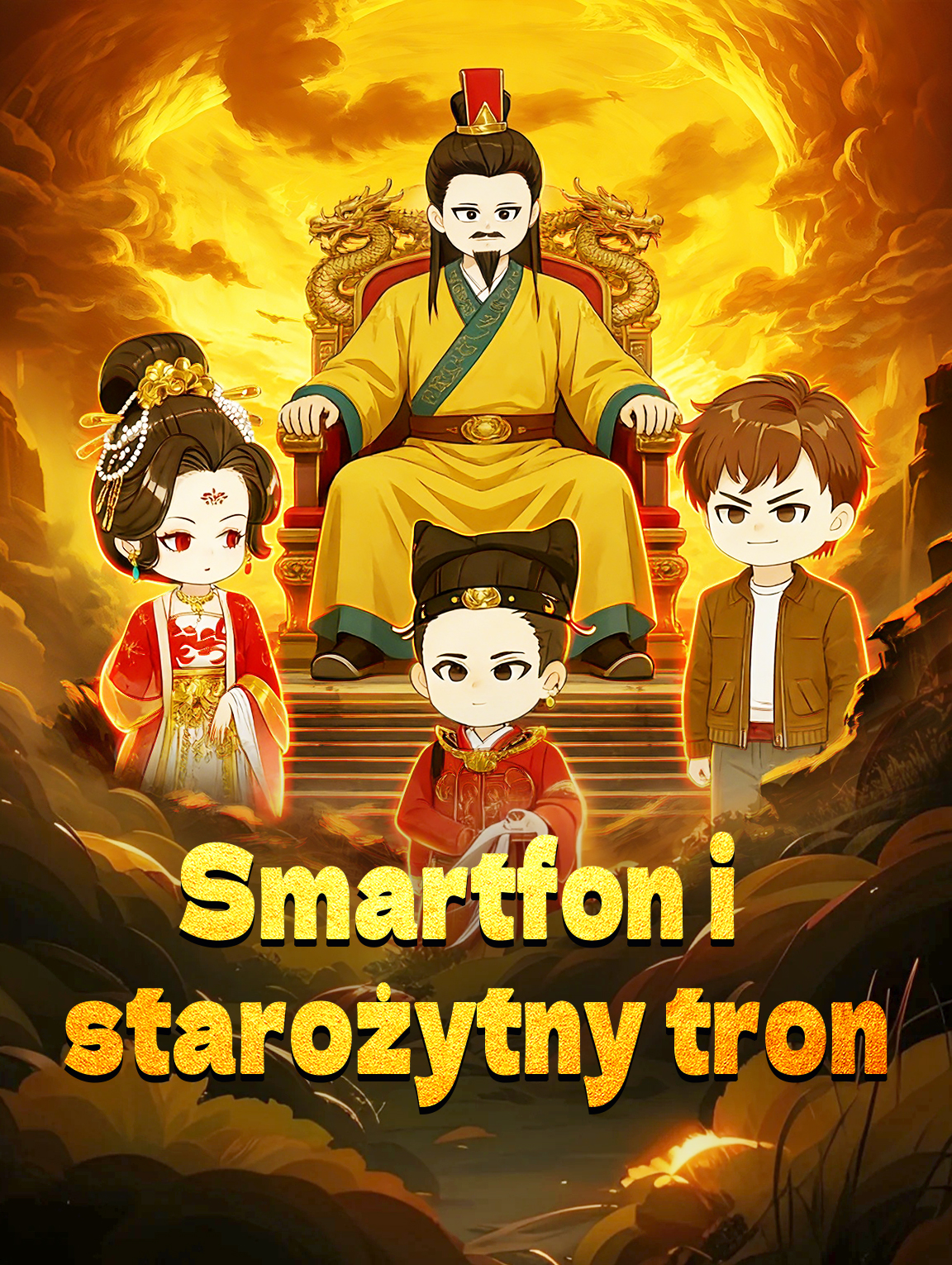 Smartfon i starożytny tron