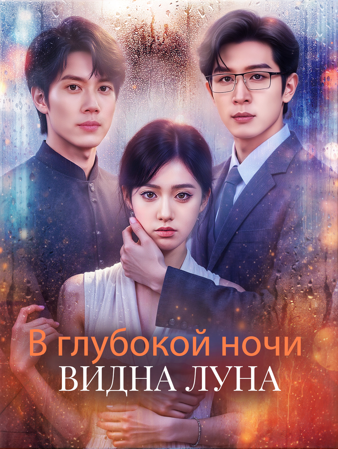 В глубокой ночи видна луна