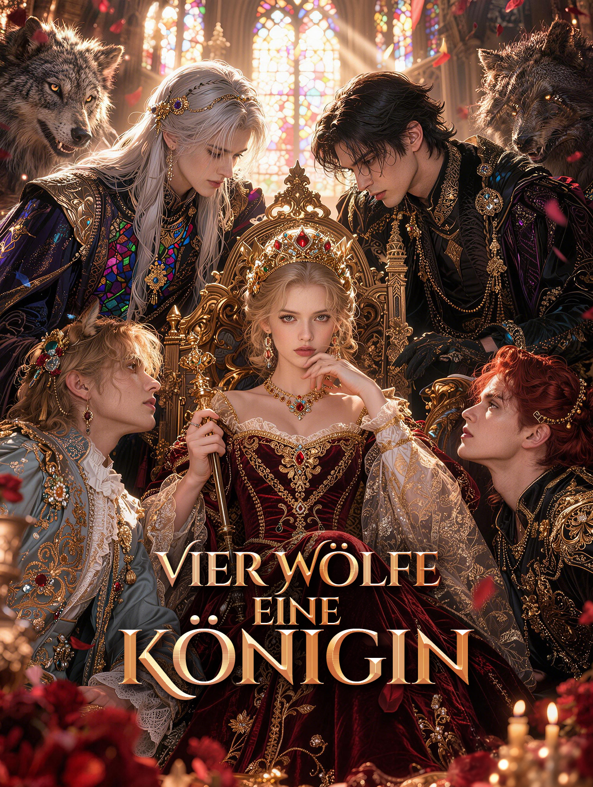 Vier Wölfe, eine Königin