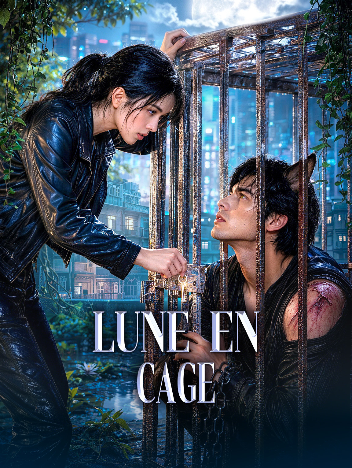 Lune en cage