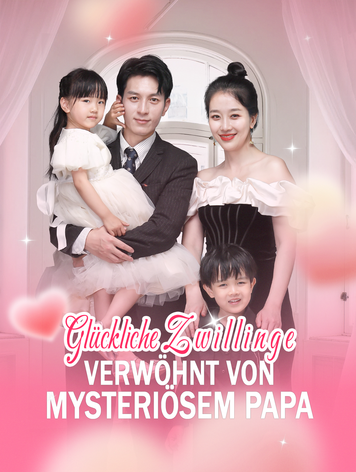 Glückliche Zwillinge, verwöhnt von mysteriösem Papa