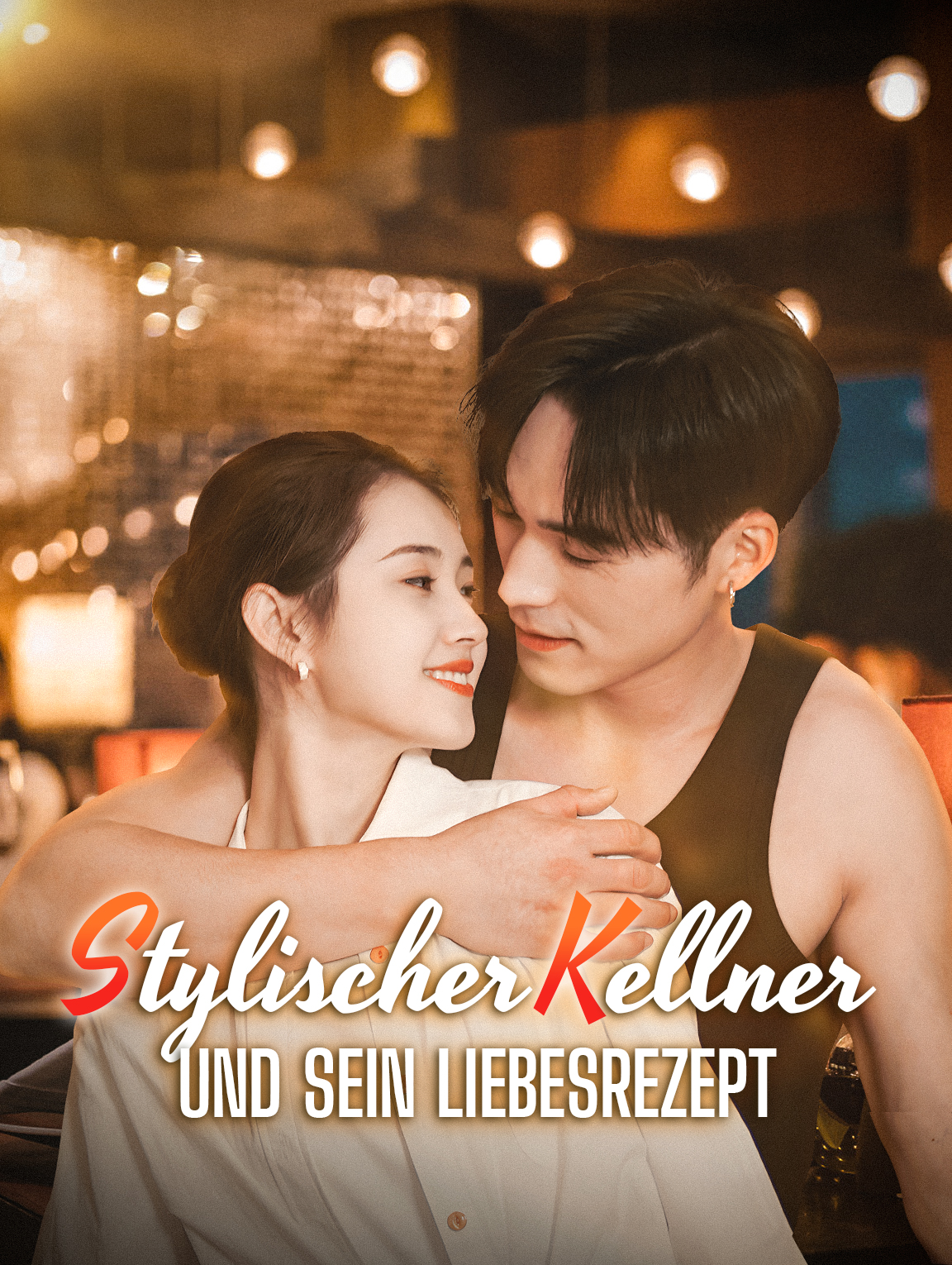 Stylischer Kellner und sein Liebesrezept
