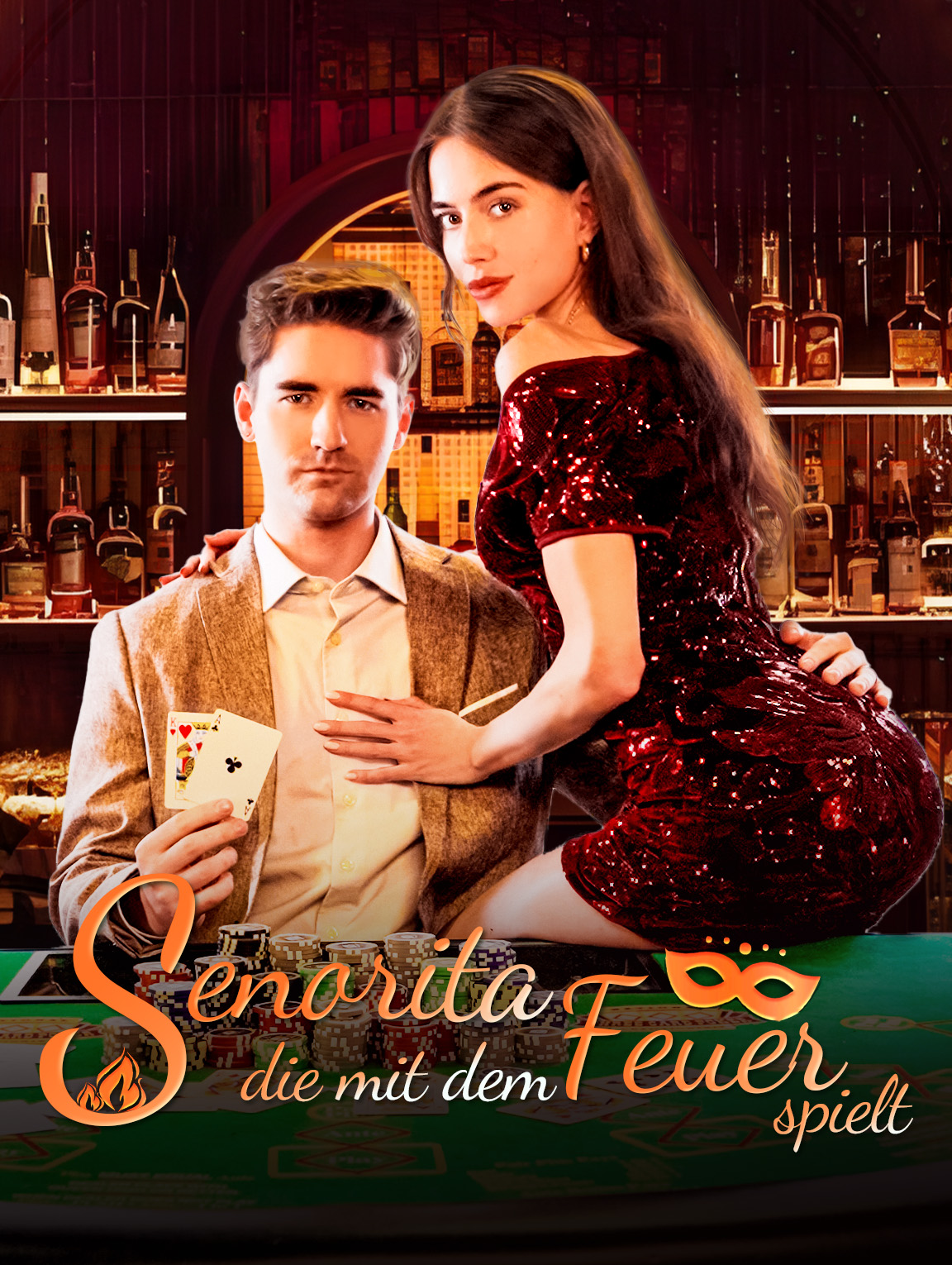 Senorita, die mit dem Feuer spielt