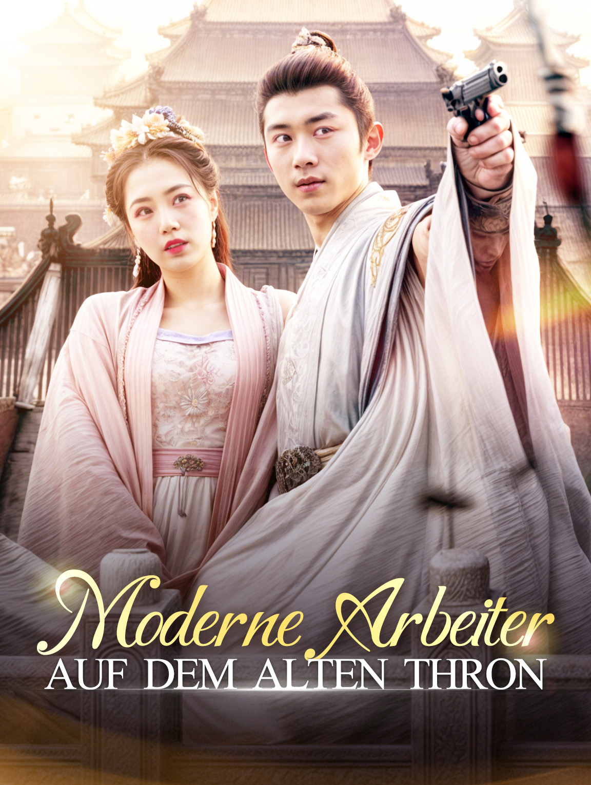 Moderne Arbeiter auf dem alten Thron