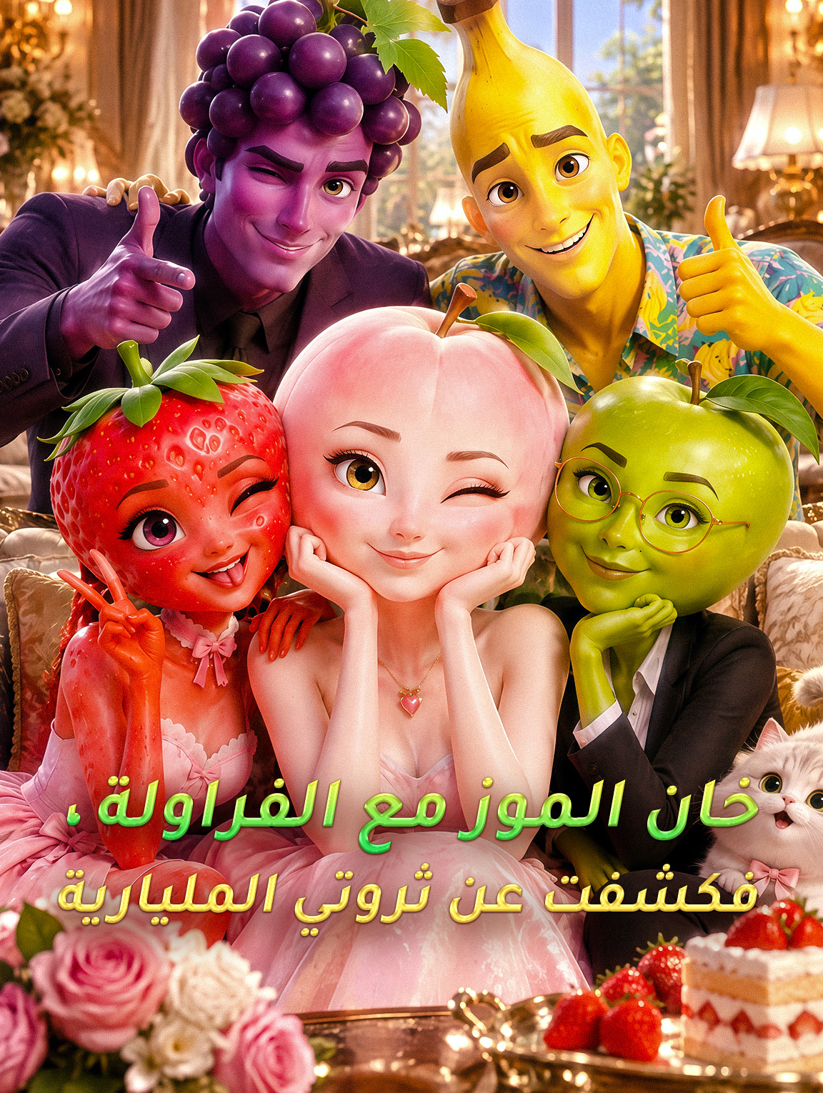 خان الموز مع الفراولة، فكشفت عن ثروتي المليارية