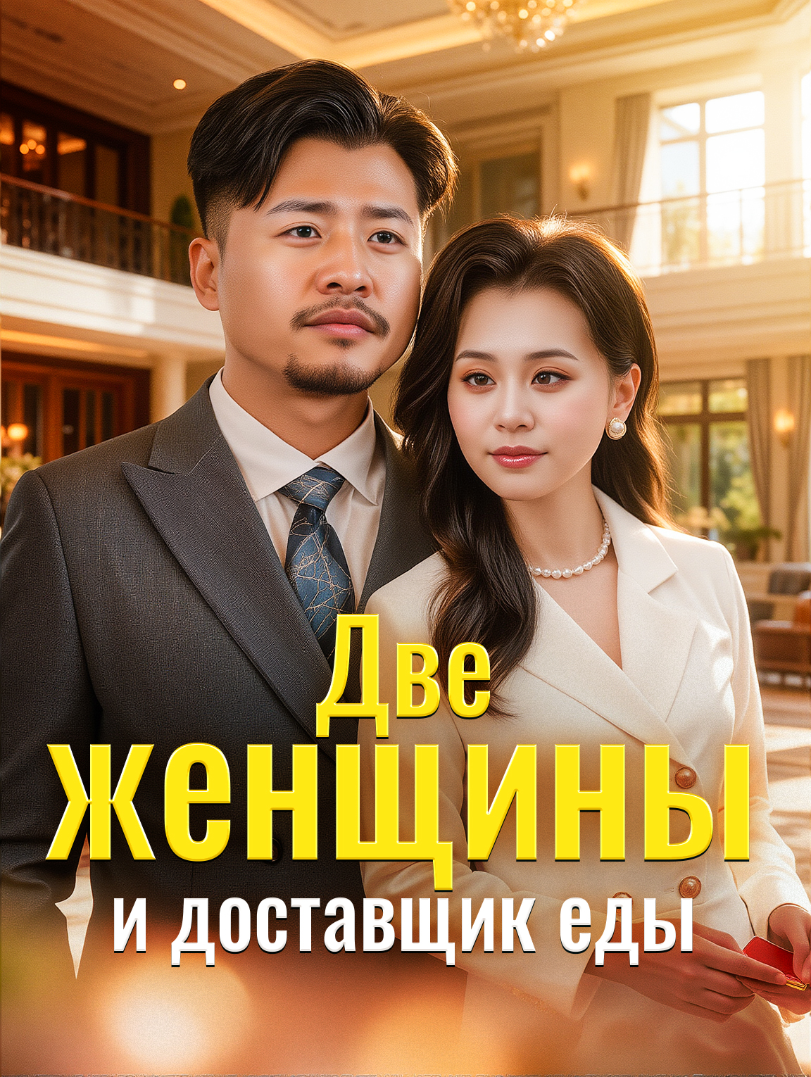 Две женщины и доставщик еды