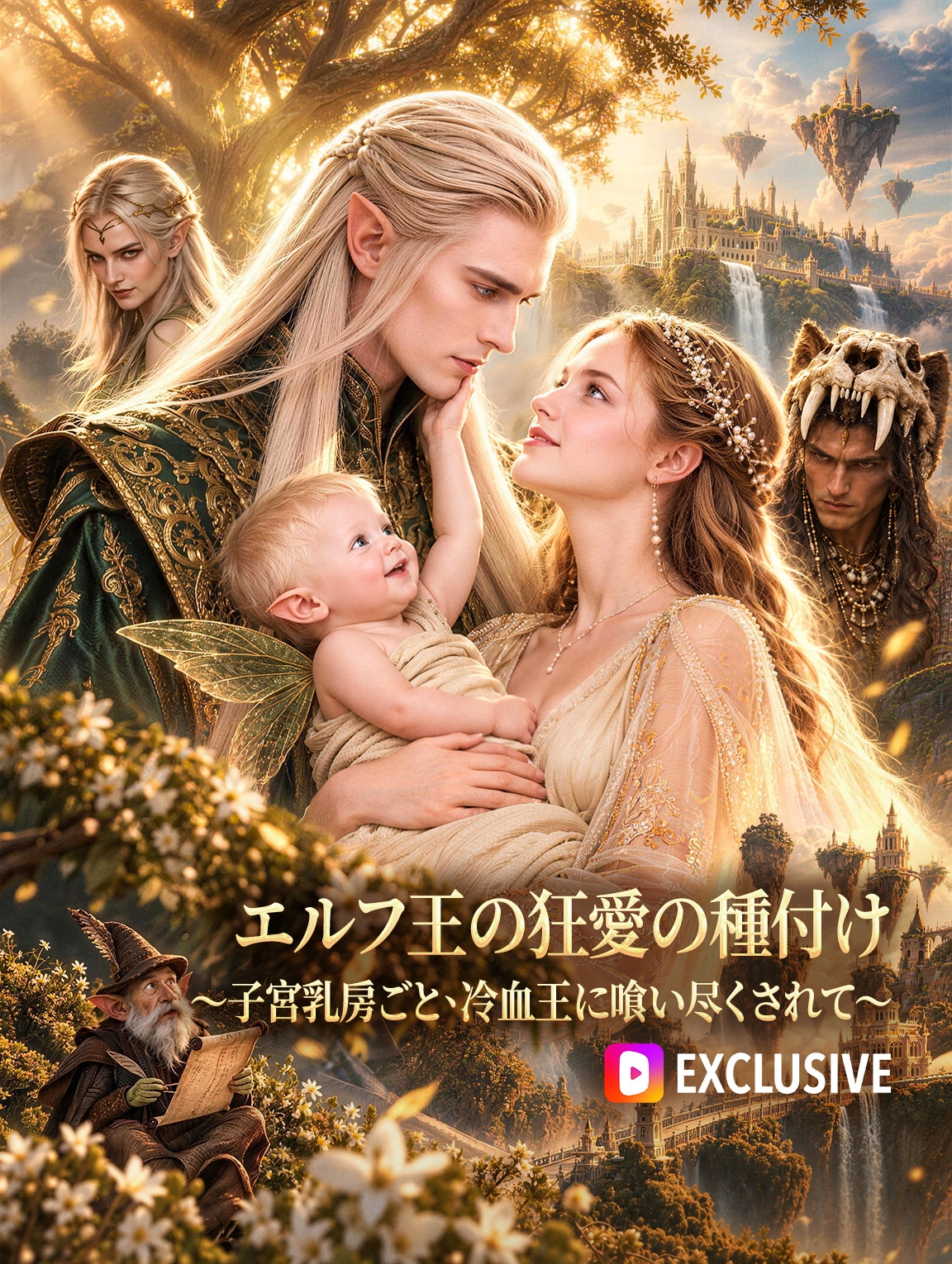 エルフ王の狂愛の種付け～子宮乳房ごと、冷血王に喰い尽くされて～(吹き替え)