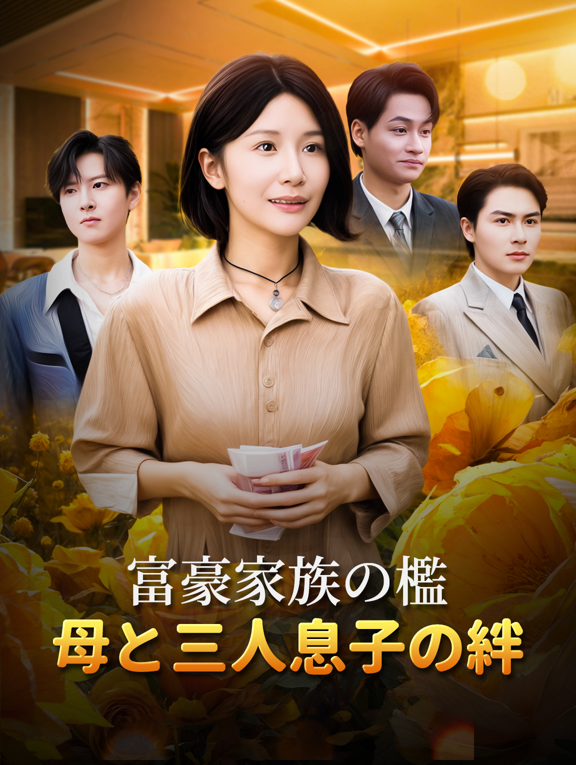 富豪家族の檻母と三人息子の絆